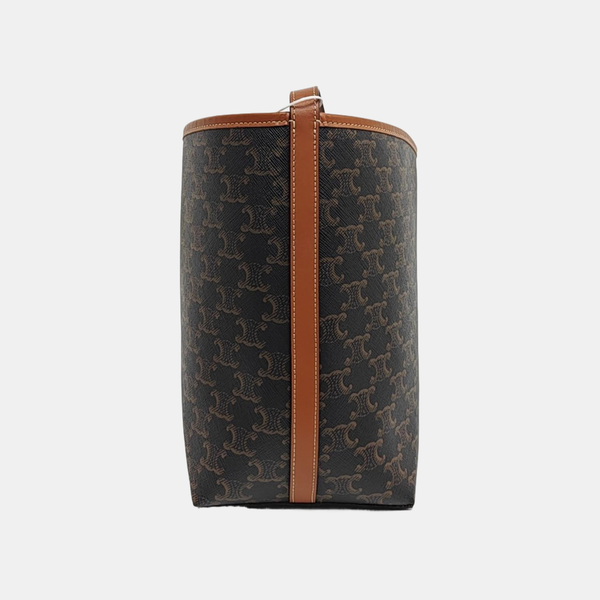 Coated Canvas Shoulder Bag Brown
