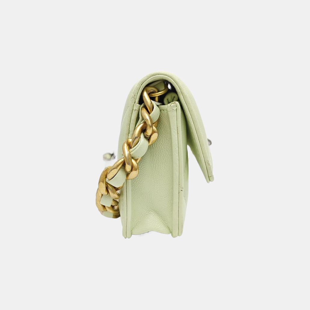 CHANEL 19 Small Quilted Lambskin Green