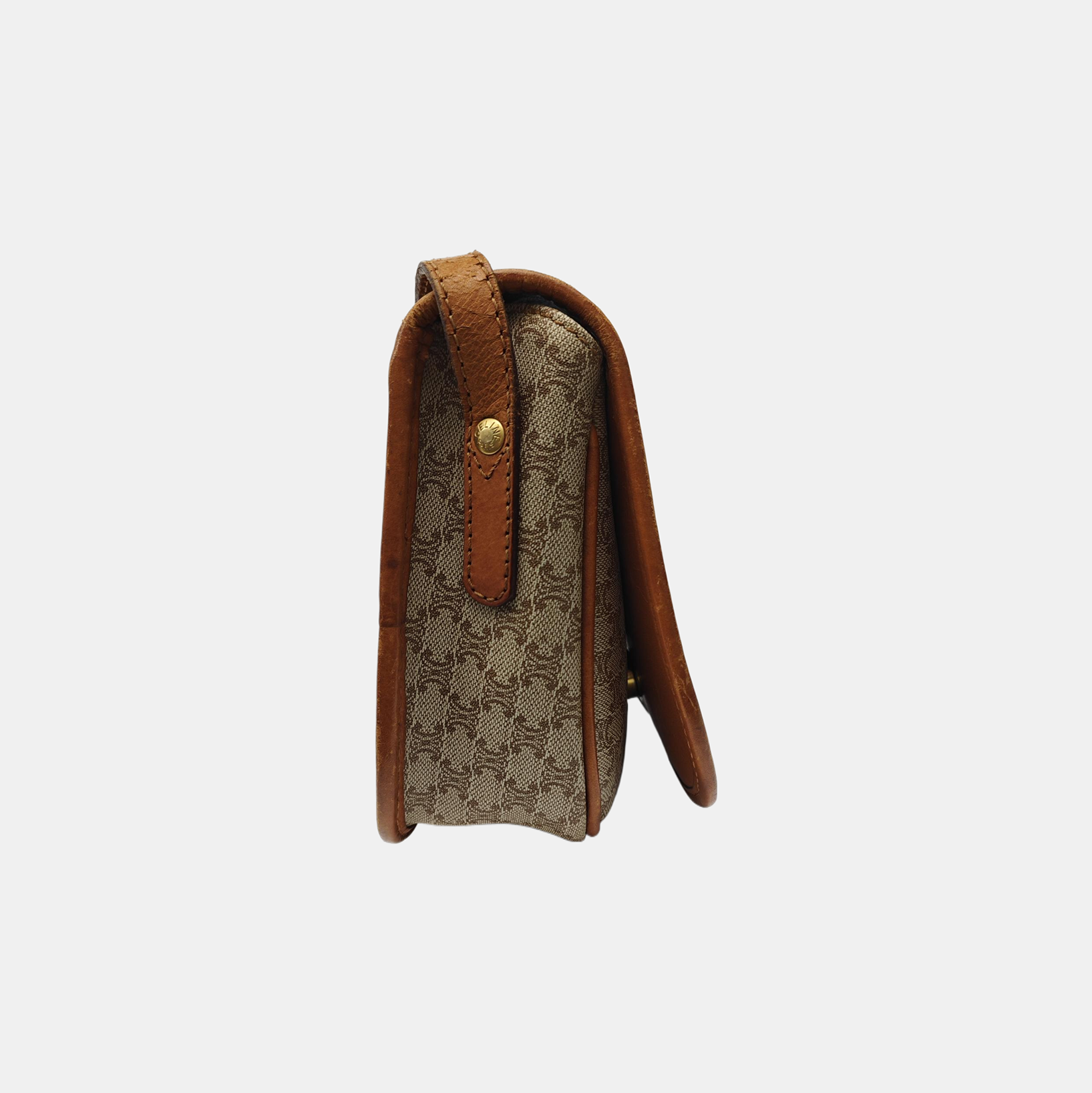 Coated Canvas Crossbody Bag Beige