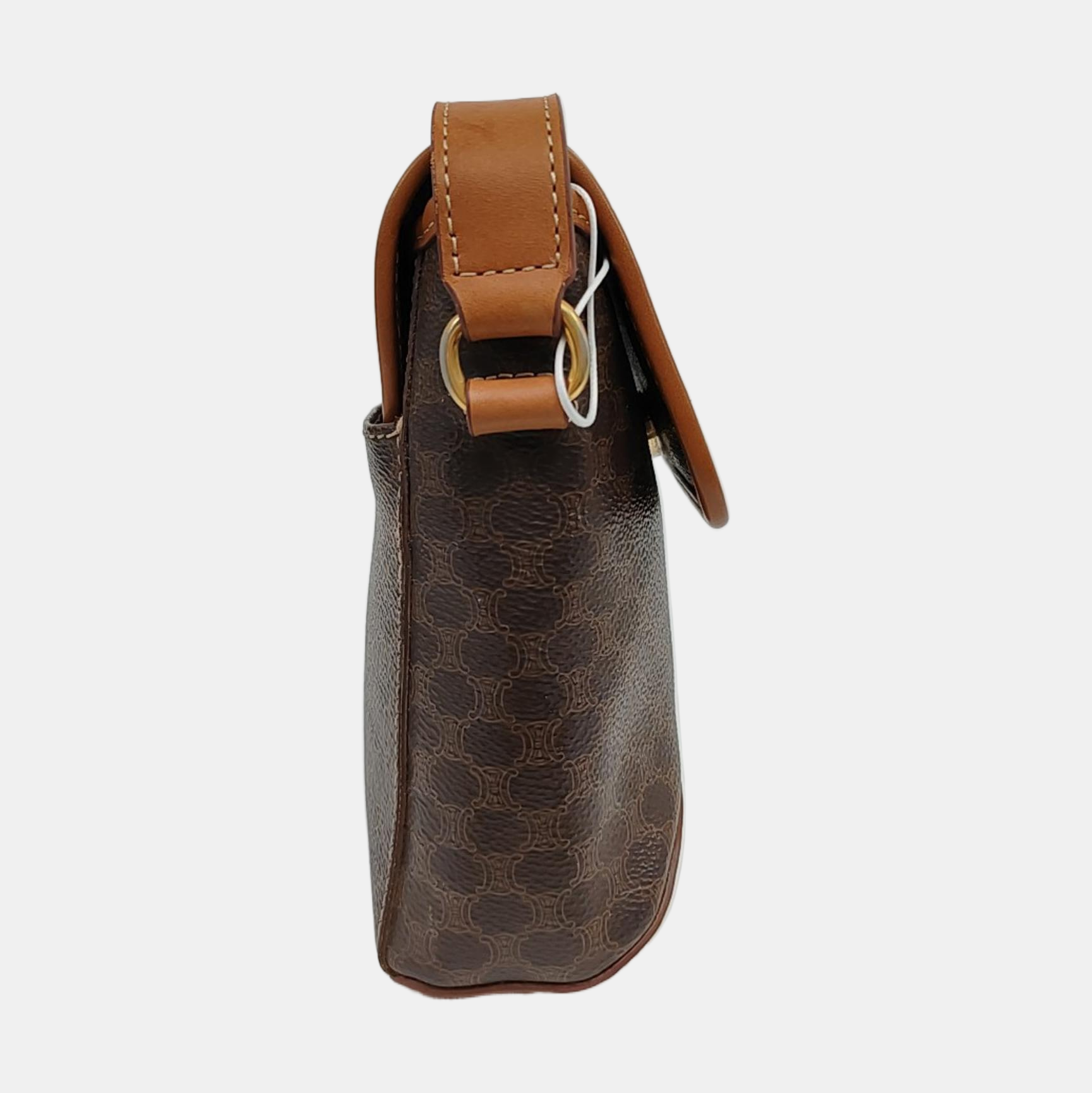 Coated Canvas Shoulder Bag Brown