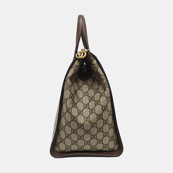 Ophidia Medium Monogram Coated Canvas Beige