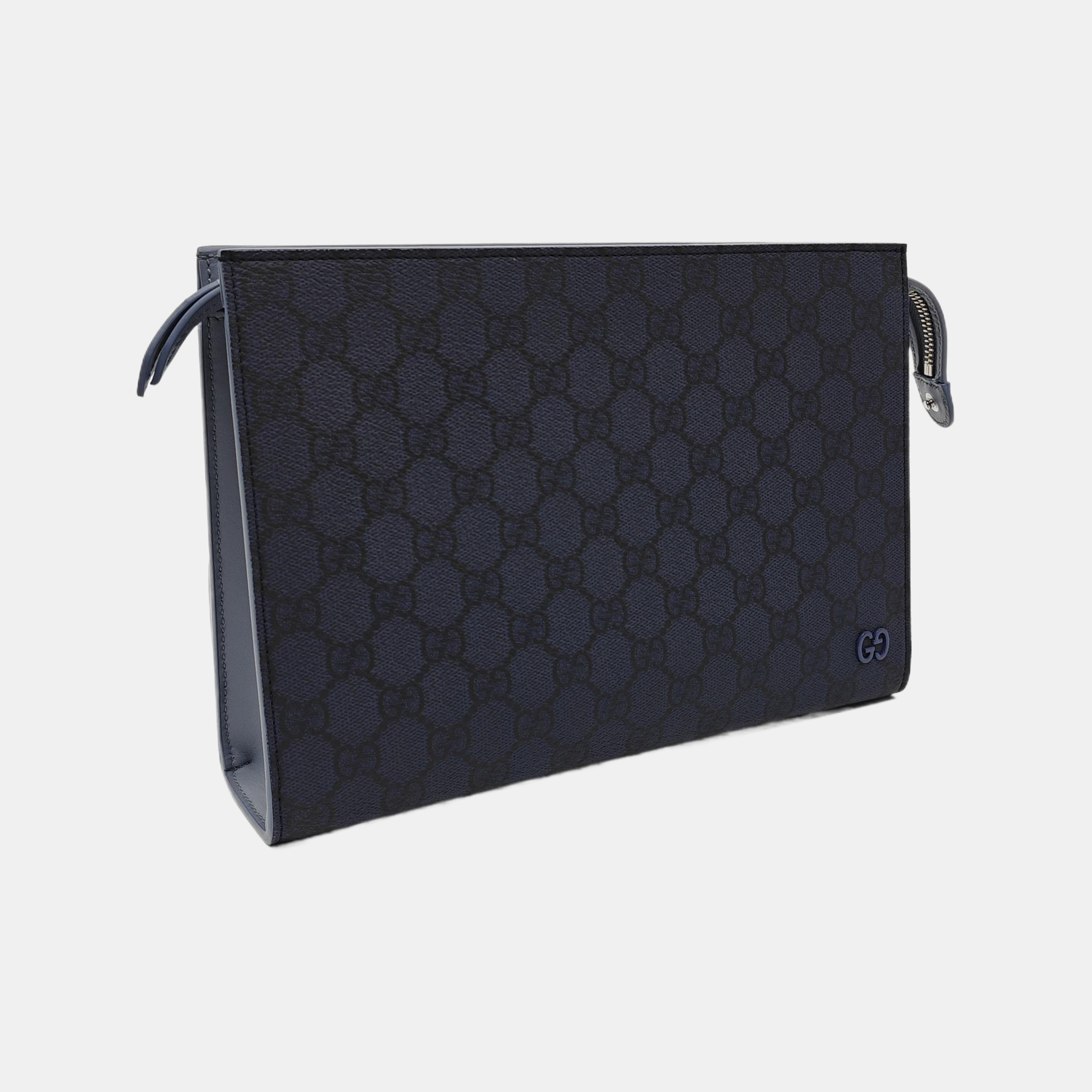 GG Supreme Small Monogram Coated Canvas Blue