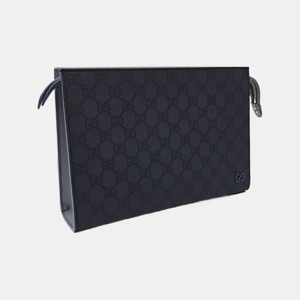 GG Supreme Small Monogram Coated Canvas Blue