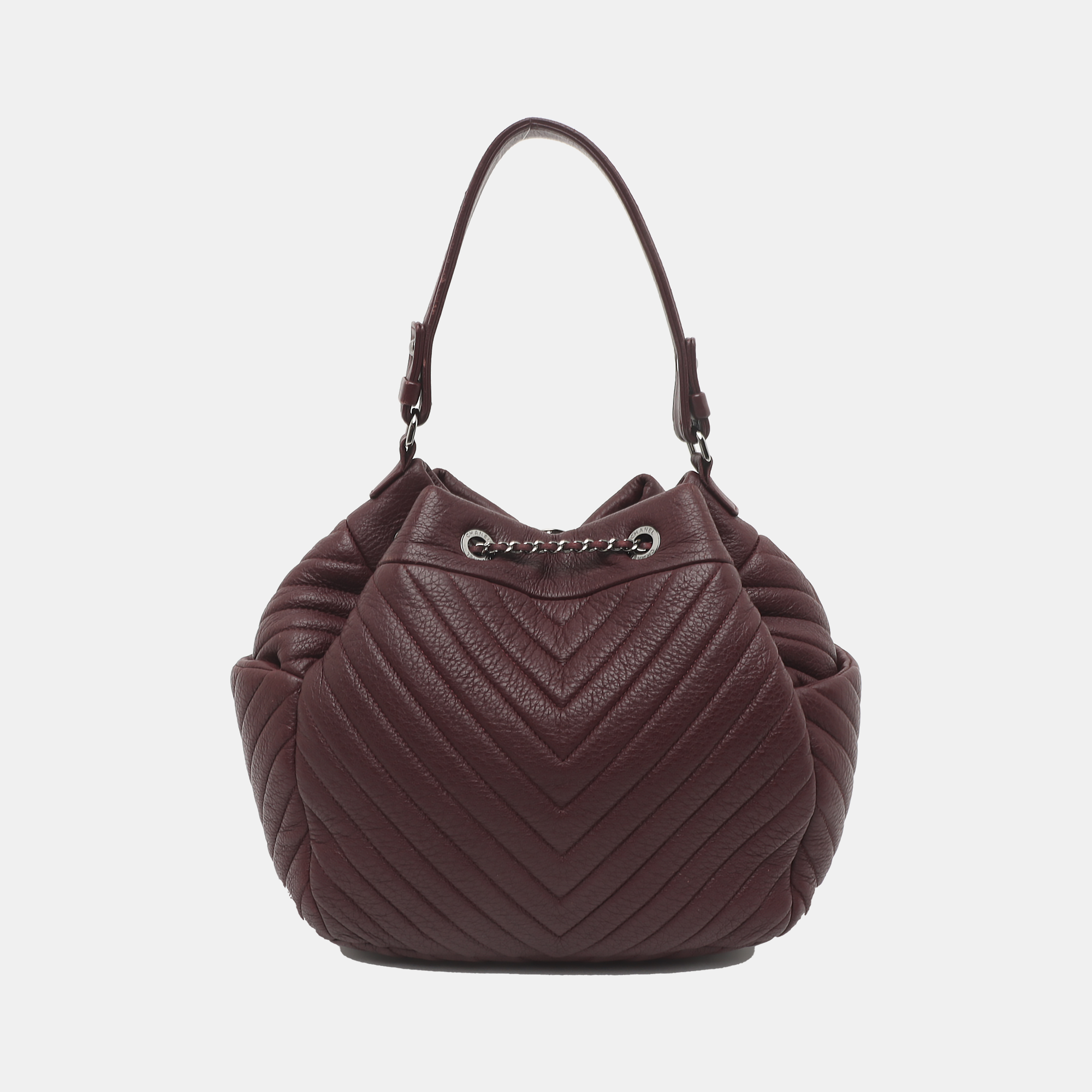 Chevron, Quilted Grained Calfskin Red