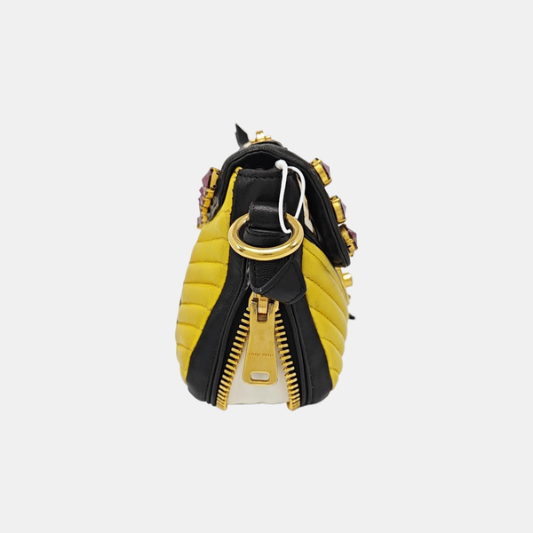 Quilted Lambskin Shoulder Bag Yellow