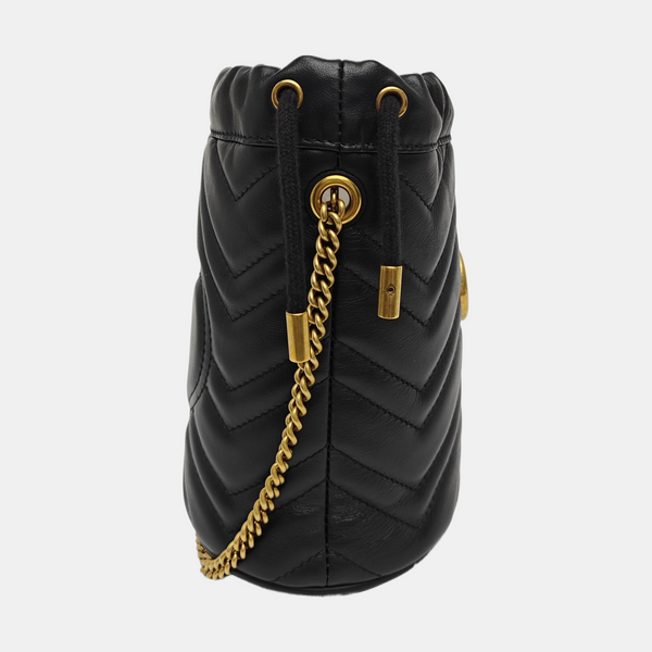 GG Marmont Mini Quilted Calfskin Black