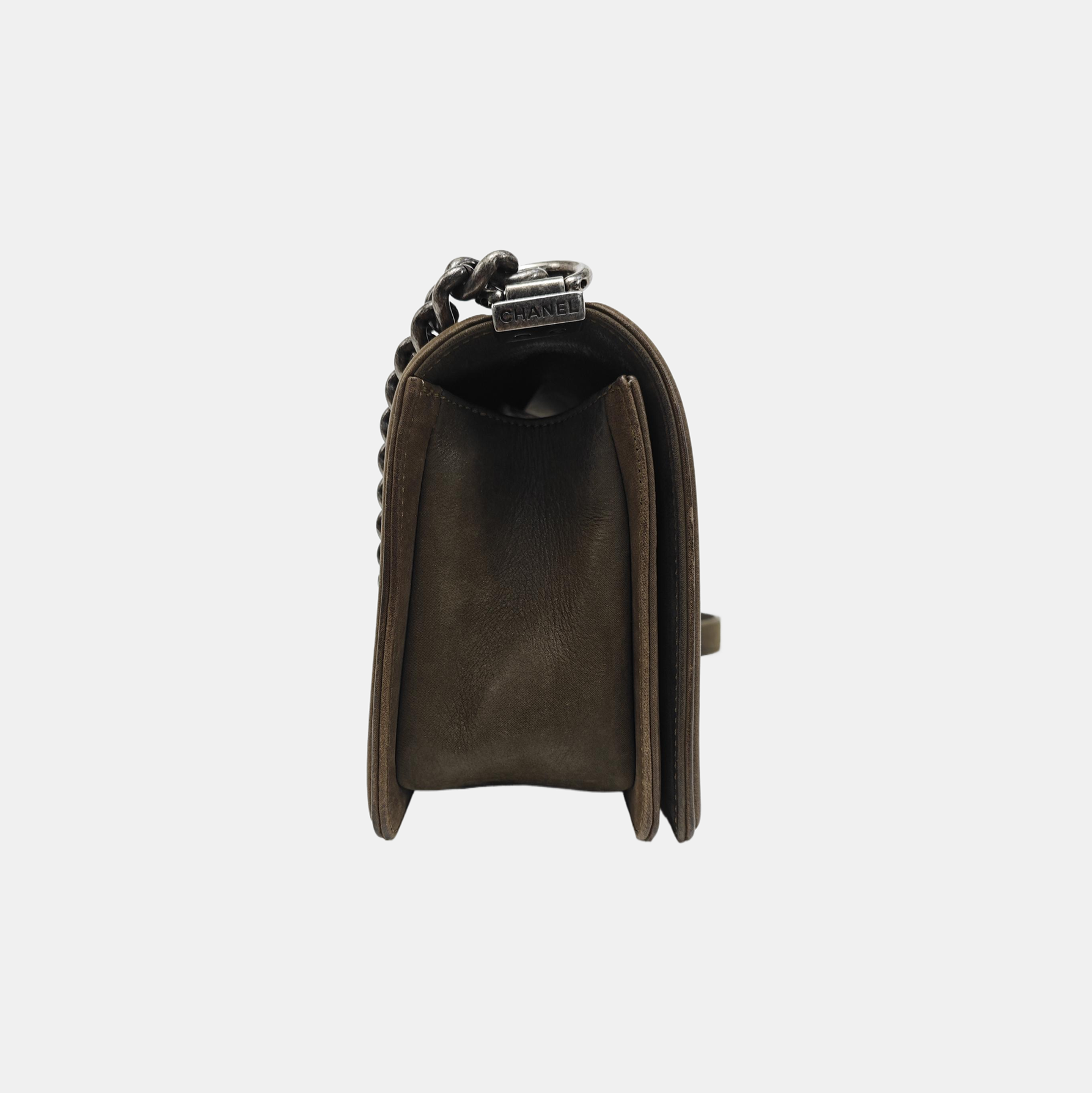 BOY CHANEL Medium Quilted Calfskin Gray