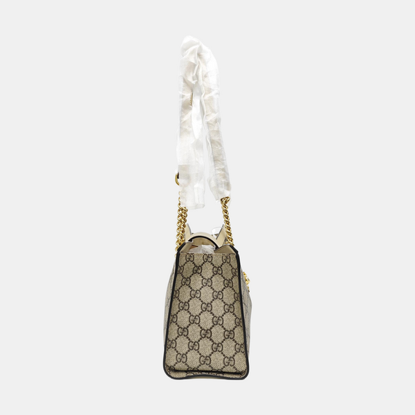 Padlock Small Monogram Coated Canvas Beige