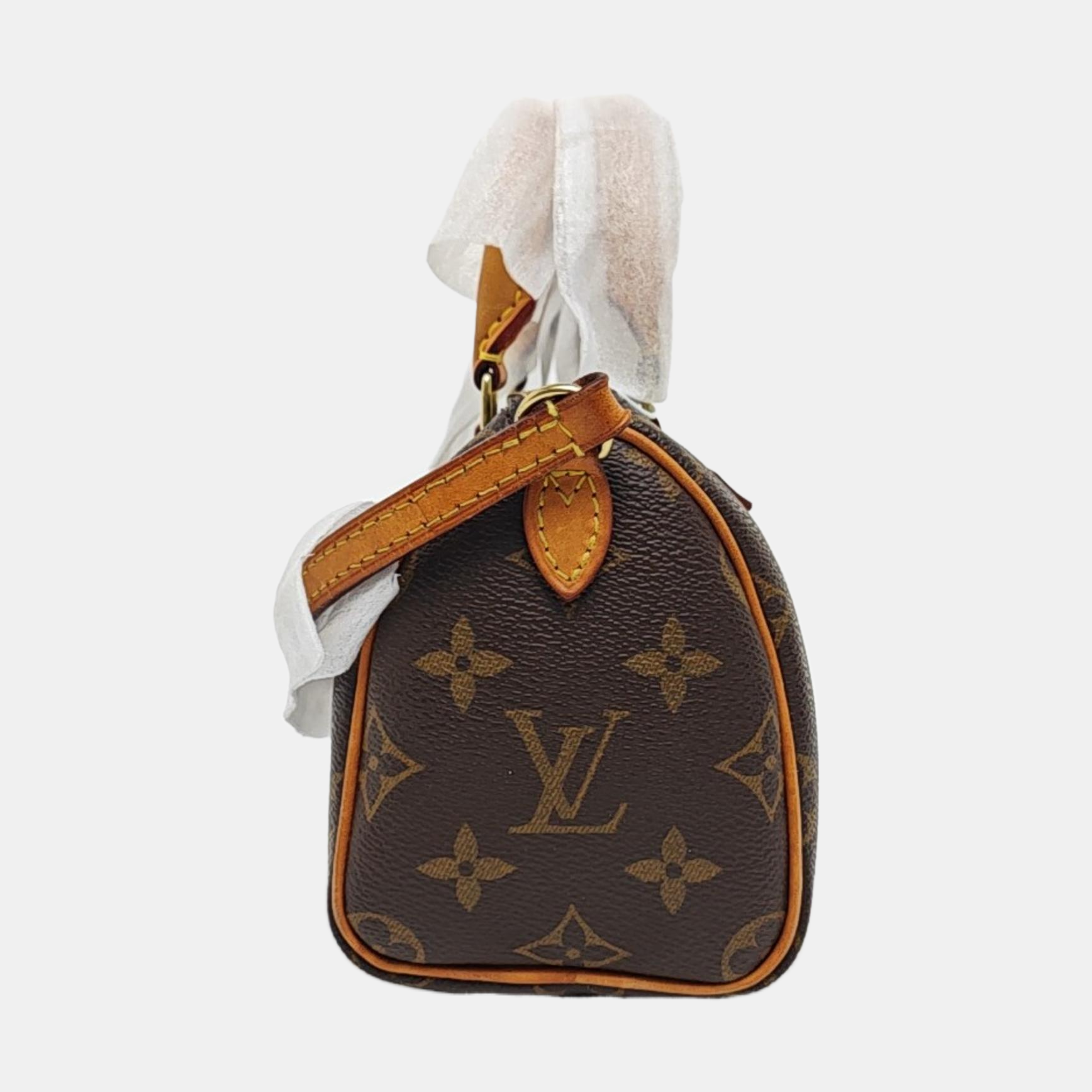 SPEEDY Nano Monogram Coated Canvas Brown