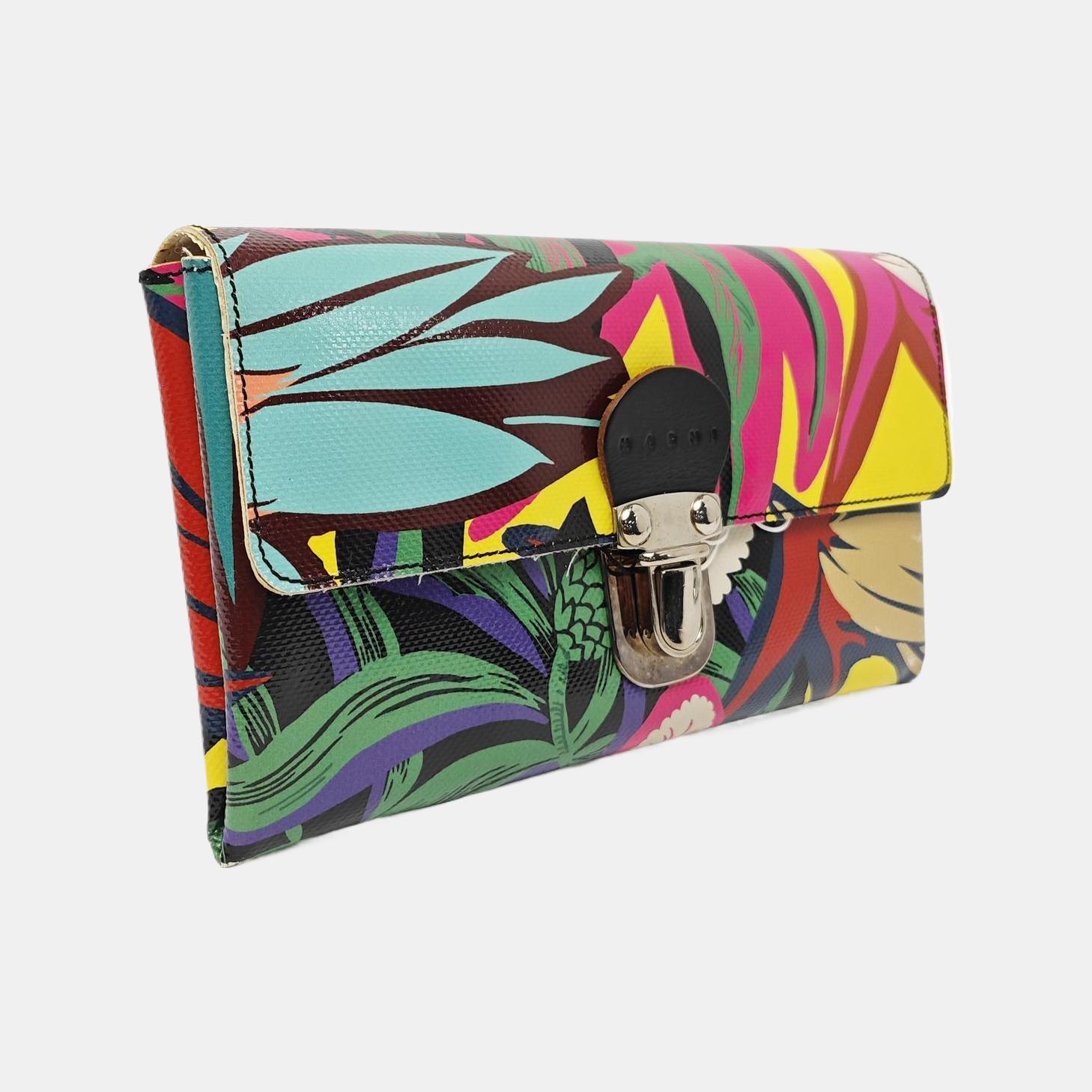 Coated Canvas Clutch Multicolor