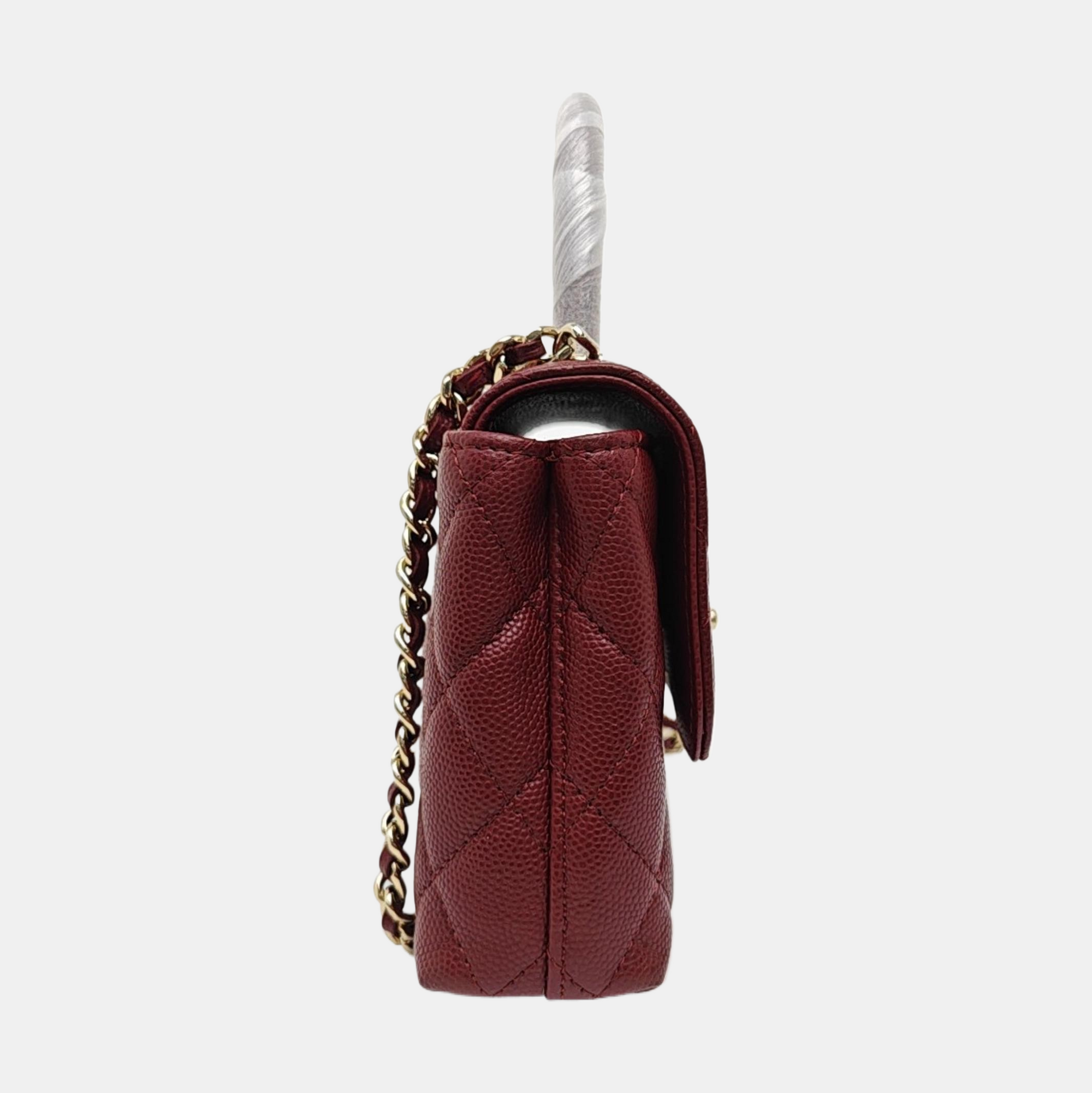 COCO HANDLE Quilted Grained Calfskin Red