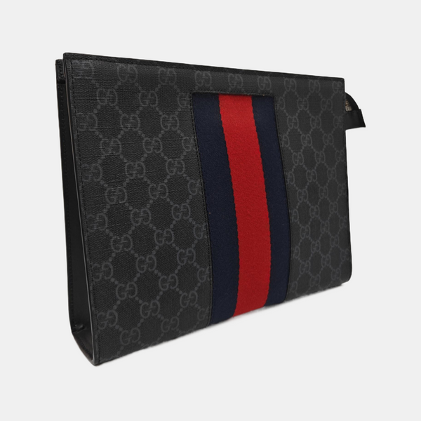 GG Supreme Monogram Coated Canvas Gray