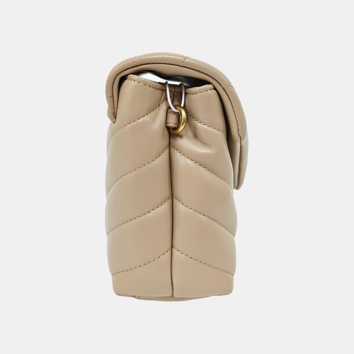 LOULOU Extra Small Chevron Calfskin Beige