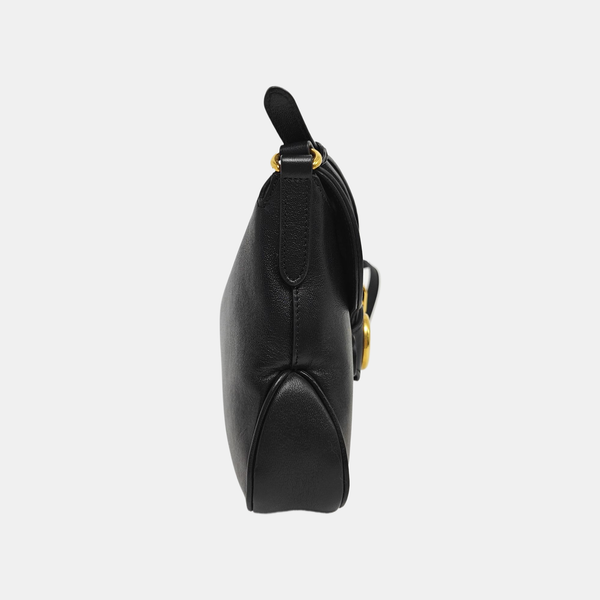 Calfskin Shoulder Bag Small Black