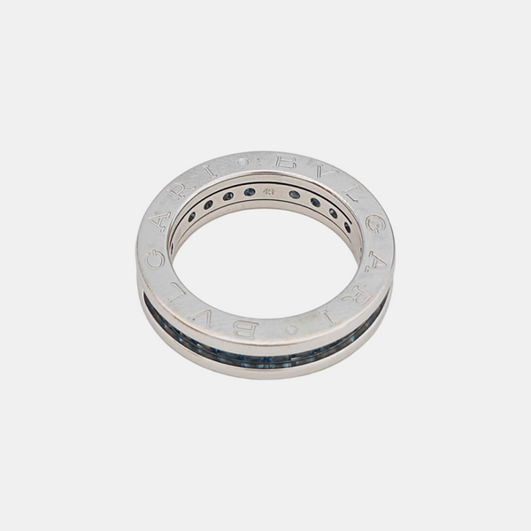 B.ZERO1 18k White Gold Silver Ring EU 49