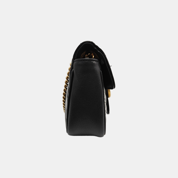 GG Marmont Small Quilted Calfskin Black