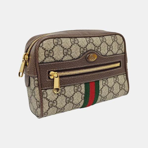 Ophidia Small Monogram Coated Canvas Beige