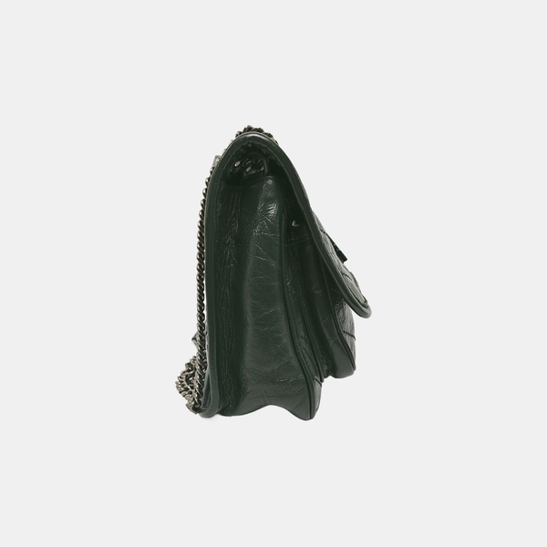 NIKI Small Chevron Calfskin Green