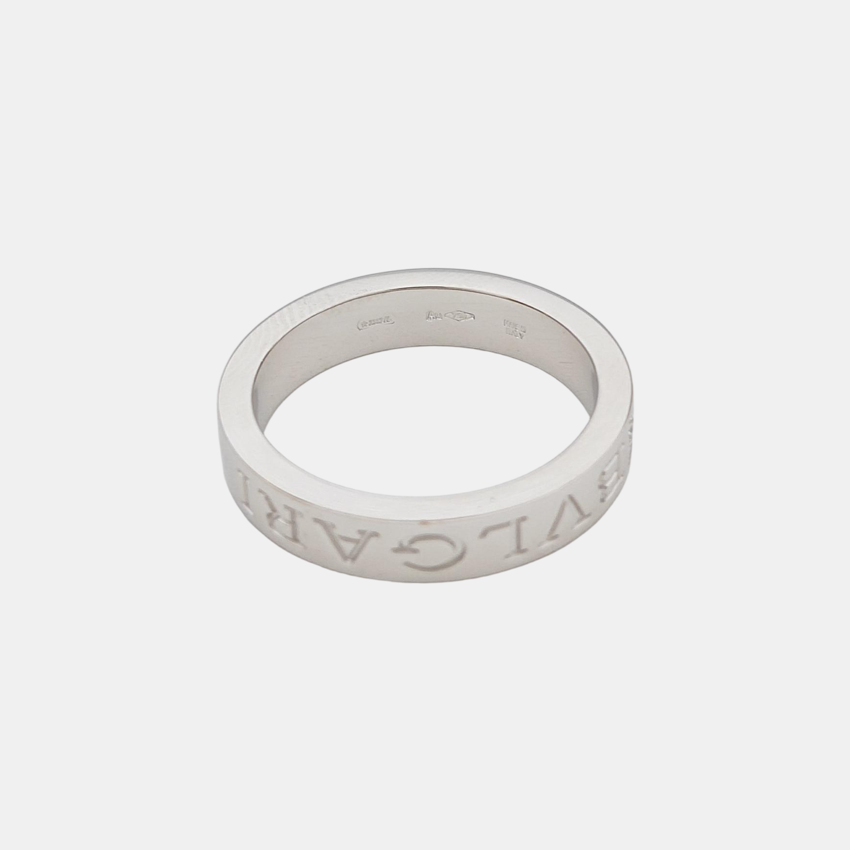 B.ZERO1 18k White Gold Silver Ring EU 54