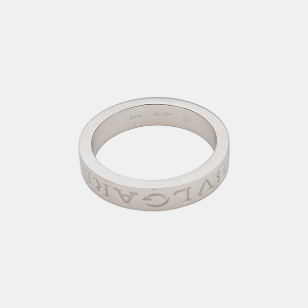 B.ZERO1 18k White Gold Silver Ring EU 54