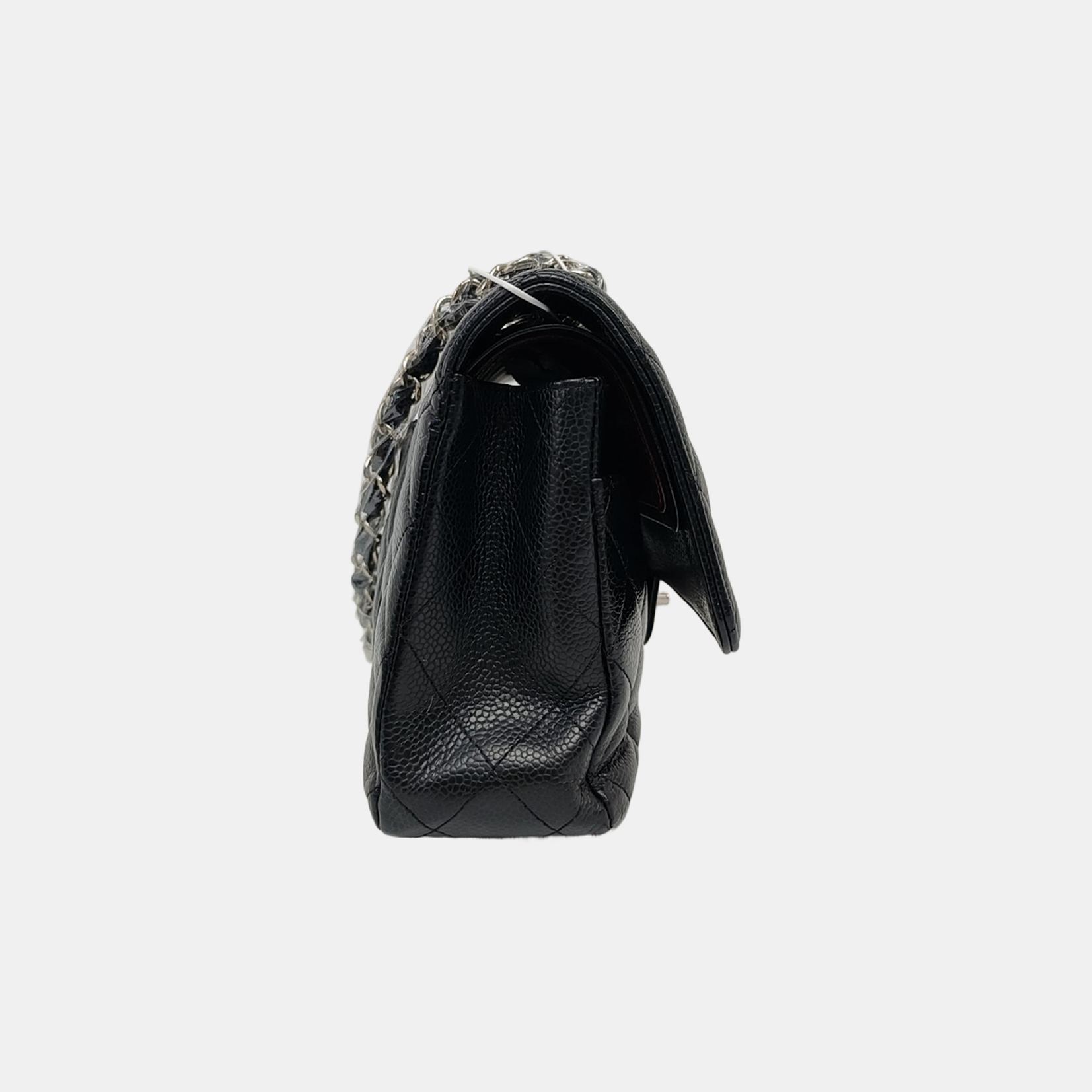 Authenticated pre-owned  CLASSIC FLAP Medium Quilted Grained Calfskin Black - Crossbody Bag at Looply