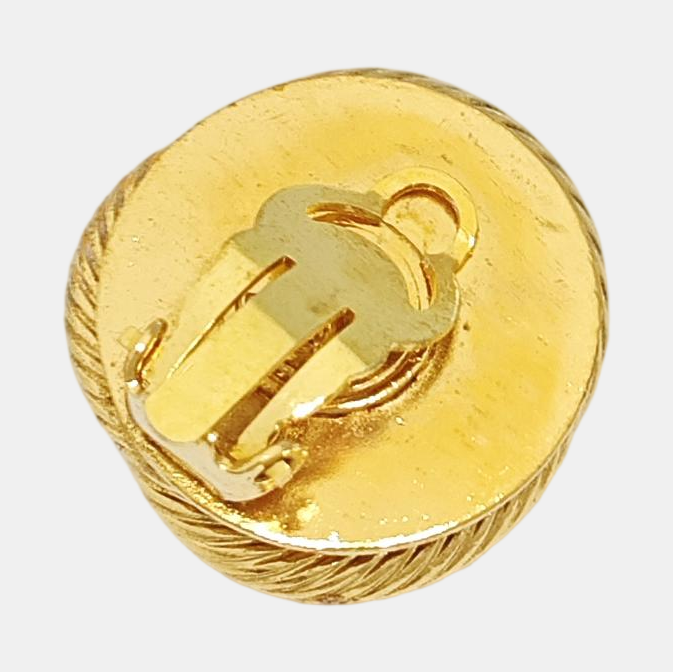 Vintage Metal Gold Clip On Earrings