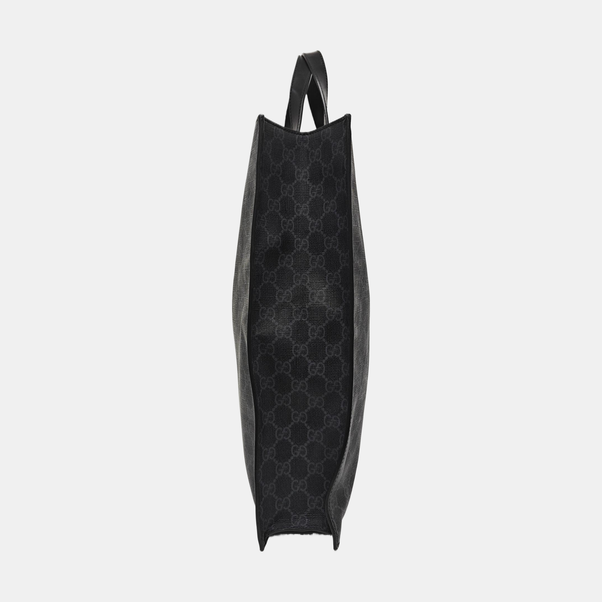 Monogram Coated Canvas Tote Bag Black