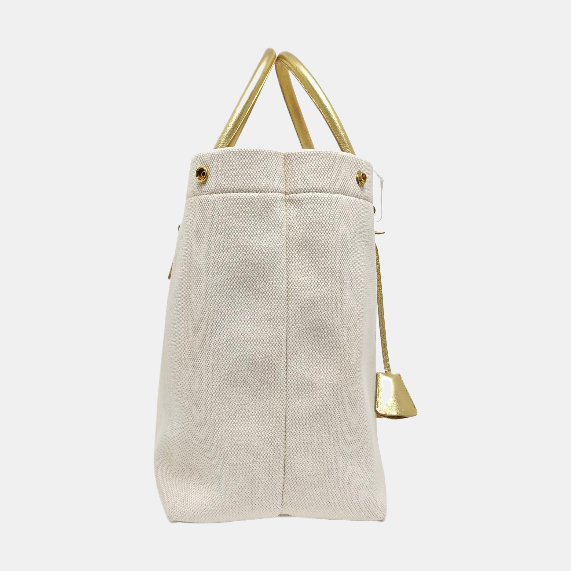 Authenticated pre-owned  CABAS CELINE Fabric White - Top Handle Bag at Looply
