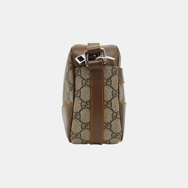 Ophidia Small Monogram Coated Canvas Beige