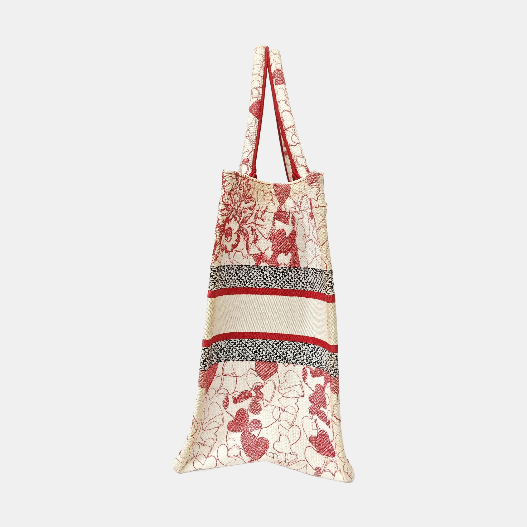 Book Tote Medium Fabric Red
