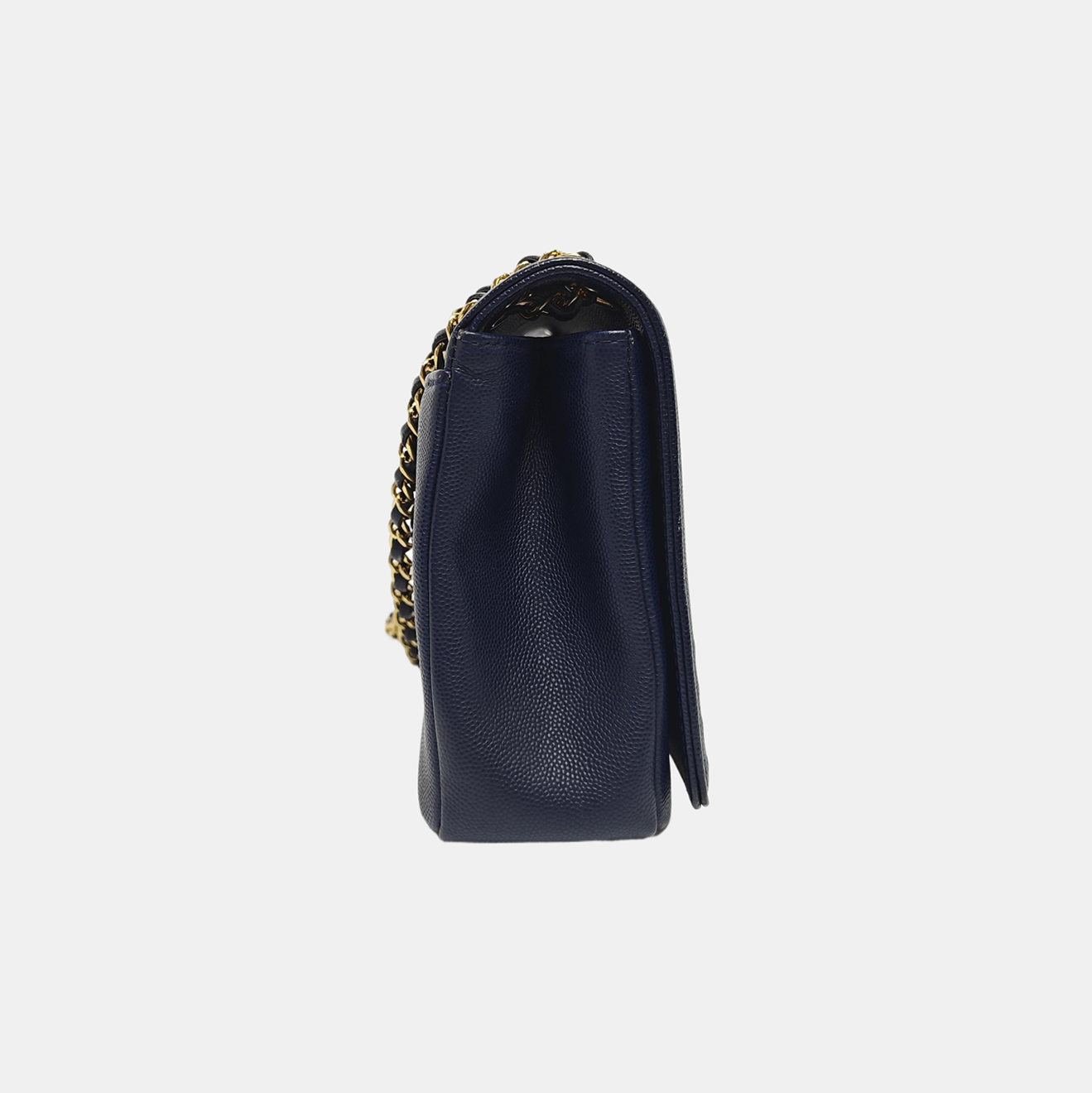Grained Calfskin Shoulder Bag Blue