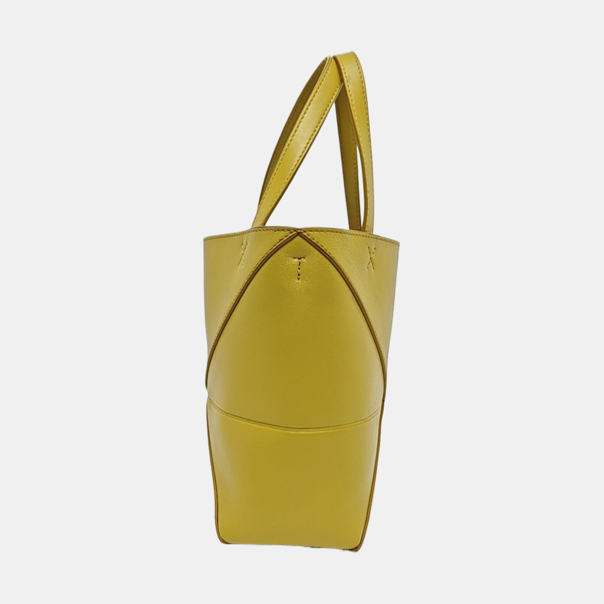 Puzzle Fold Mini Quilted Calfskin Yellow