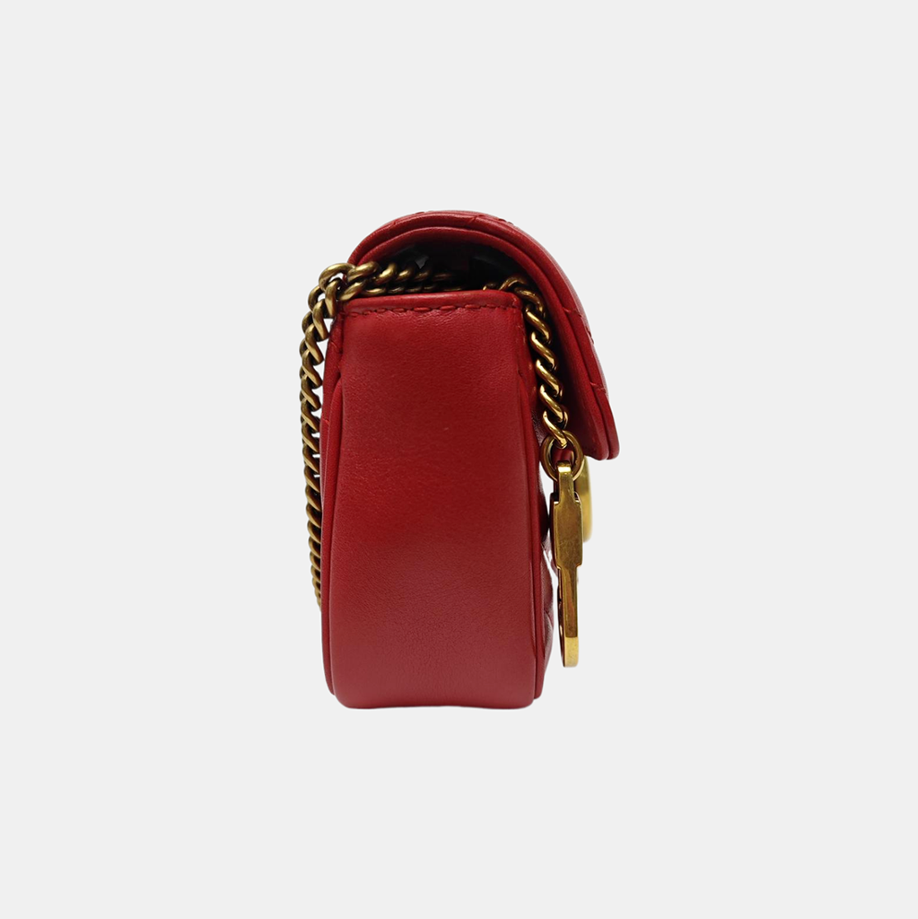 GG Marmont Mini Quilted Calfskin Red