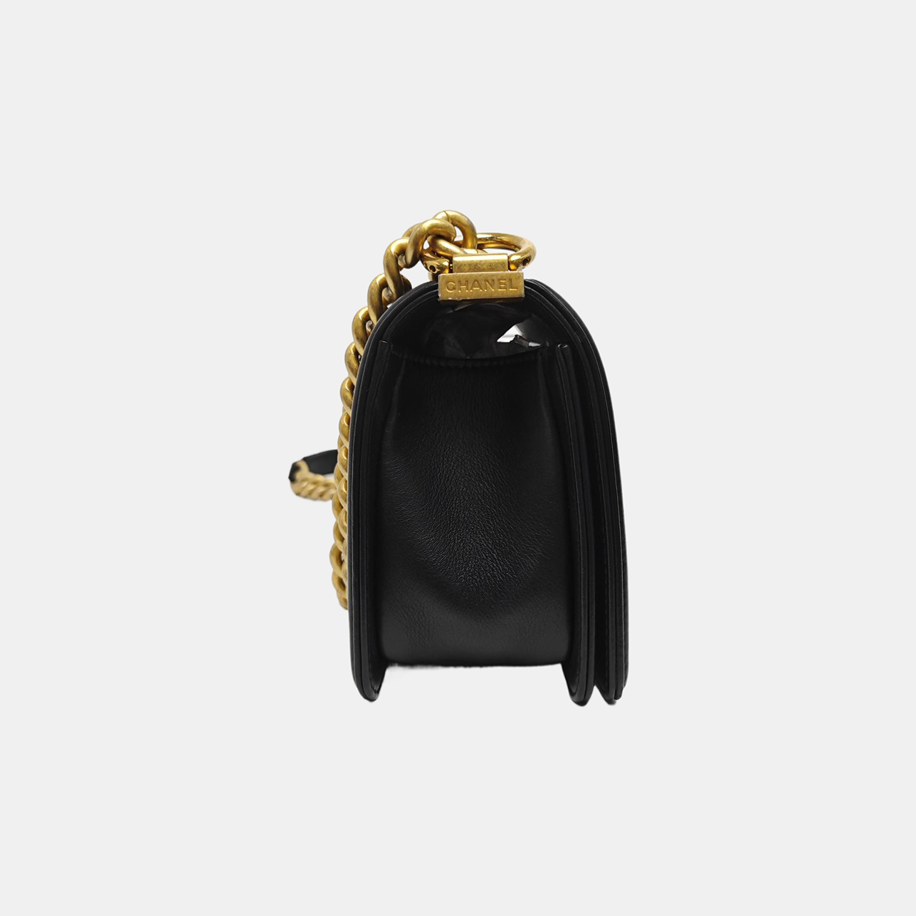 BOY CHANEL Small Quilted Grained Calfskin Black