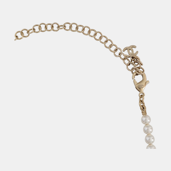 Authenticated pre-owned  Gold Tone Metal Pearl Gold Necklace - Necklace at Looply