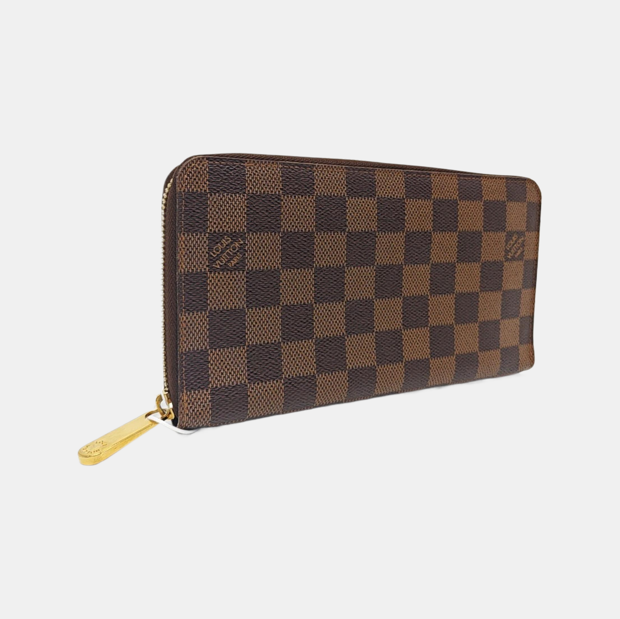 ZIPPY Damier Ebene Coated Canvas Brown Wallet