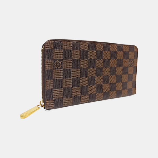 ZIPPY Damier Ebene Coated Canvas Brown Wallet