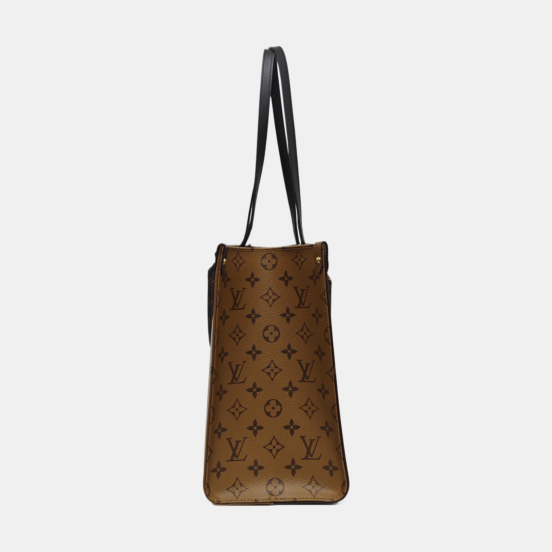 Authenticated pre-owned  ONTHEGO MM Monogram Coated Canvas Brown - Tote Bag at Looply