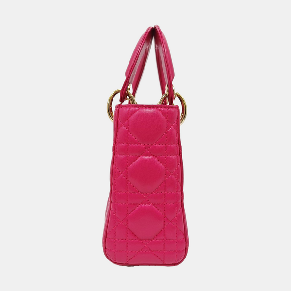 Lady Dior Mini Cannage Lambskin Red