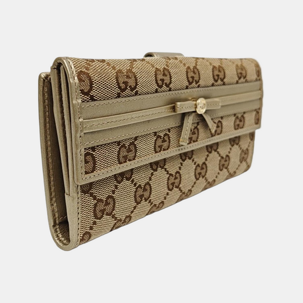Monogram Fabric Wallet Beige