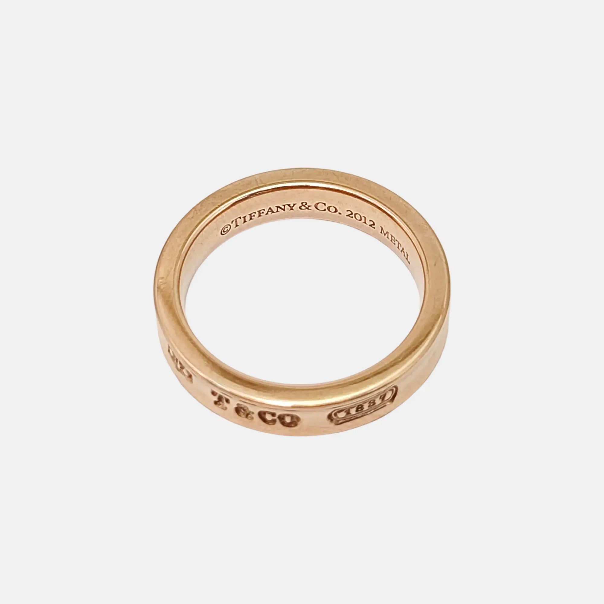 Tiffany 1837 Metal Rose Gold Ring EU 49