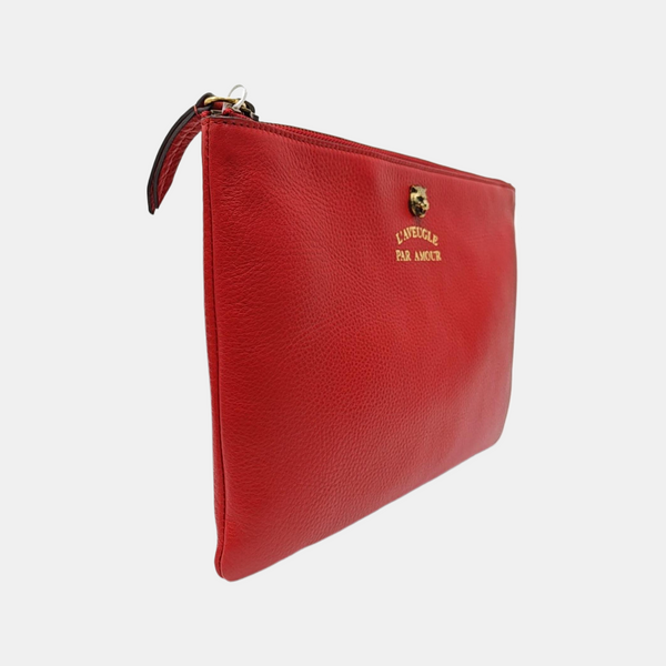 Calfskin Clutch Red