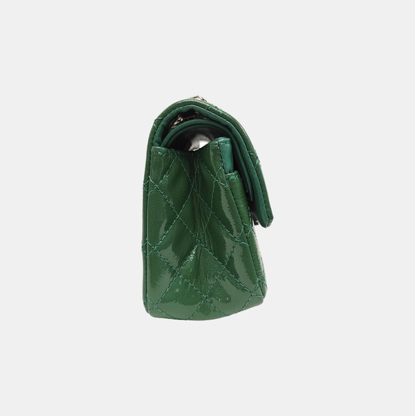 2.55 225 (small) Quilted Patent Leather Green