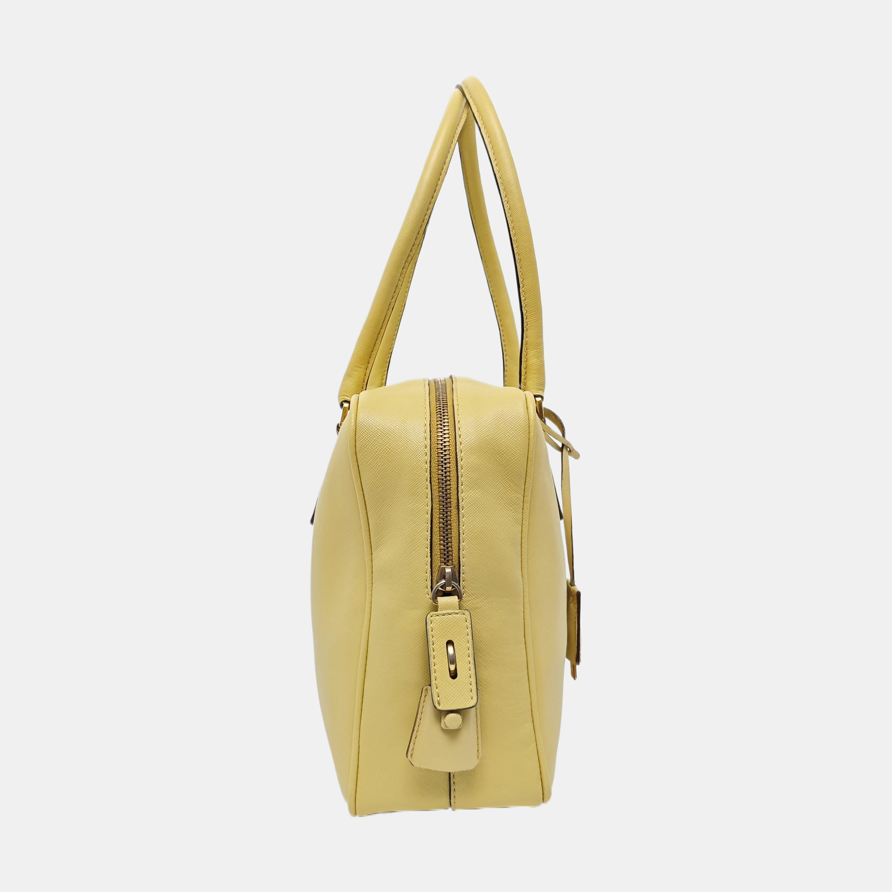 Saffiano Calfskin Top Handle Bag Yellow