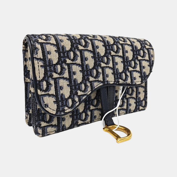Saddle Mini Oblique Canvas Blue