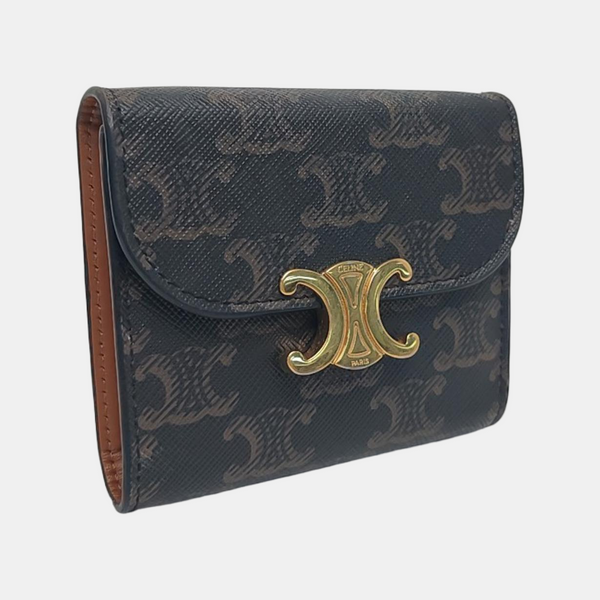 TRIOMPHE Small Coated Canvas Brown Wallet