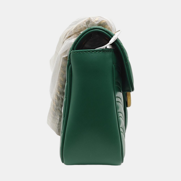 GG Marmont Medium Quilted Calfskin Green