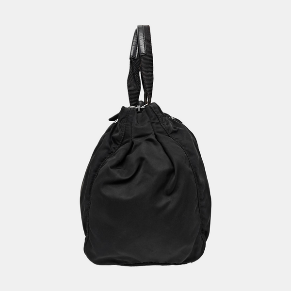 Nylon Top Handle Bag Black