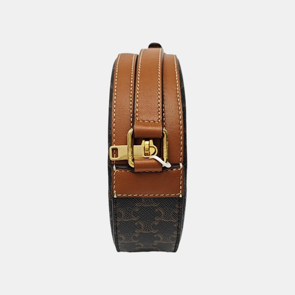 Coated Canvas Shoulder Bag Brown