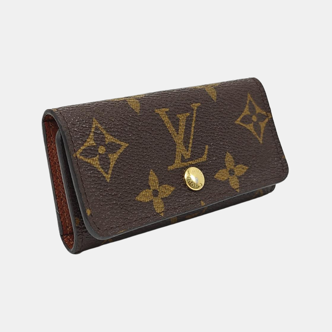 Monogram Coated Canvas Clutch Brown